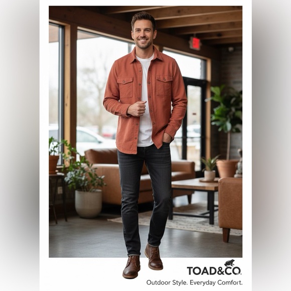 Toad&Co Other - Toad&Co Men's Terracotta 100% Cotton Shirt Jacket size S